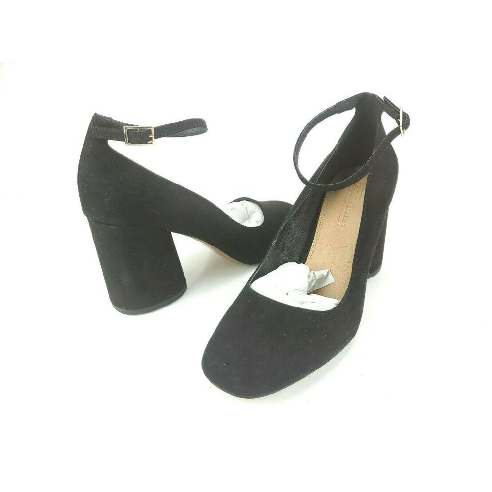 Asos Womens Faux Suede Block Heel Pumps US 8 UK 6